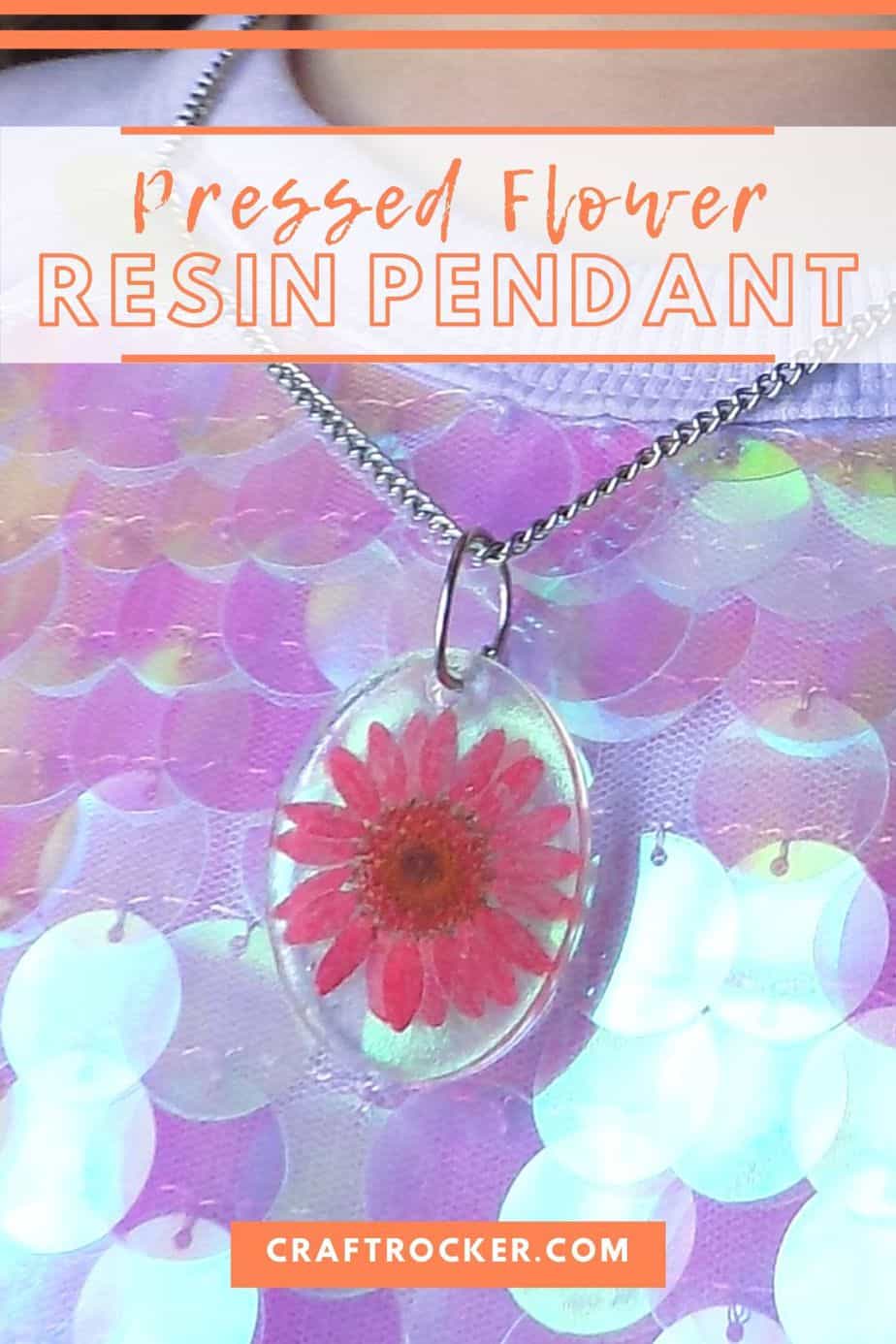 Pressed Flower Pendant with text overlay - Pressed Flower Resin Pendant - Craft Rocker