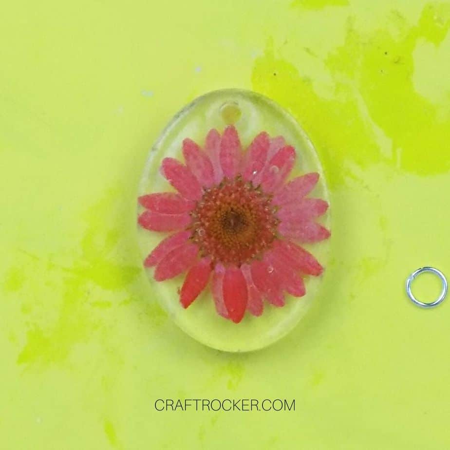 Pressed Flower Resin Pendant on Yellow Background - Craft Rocker