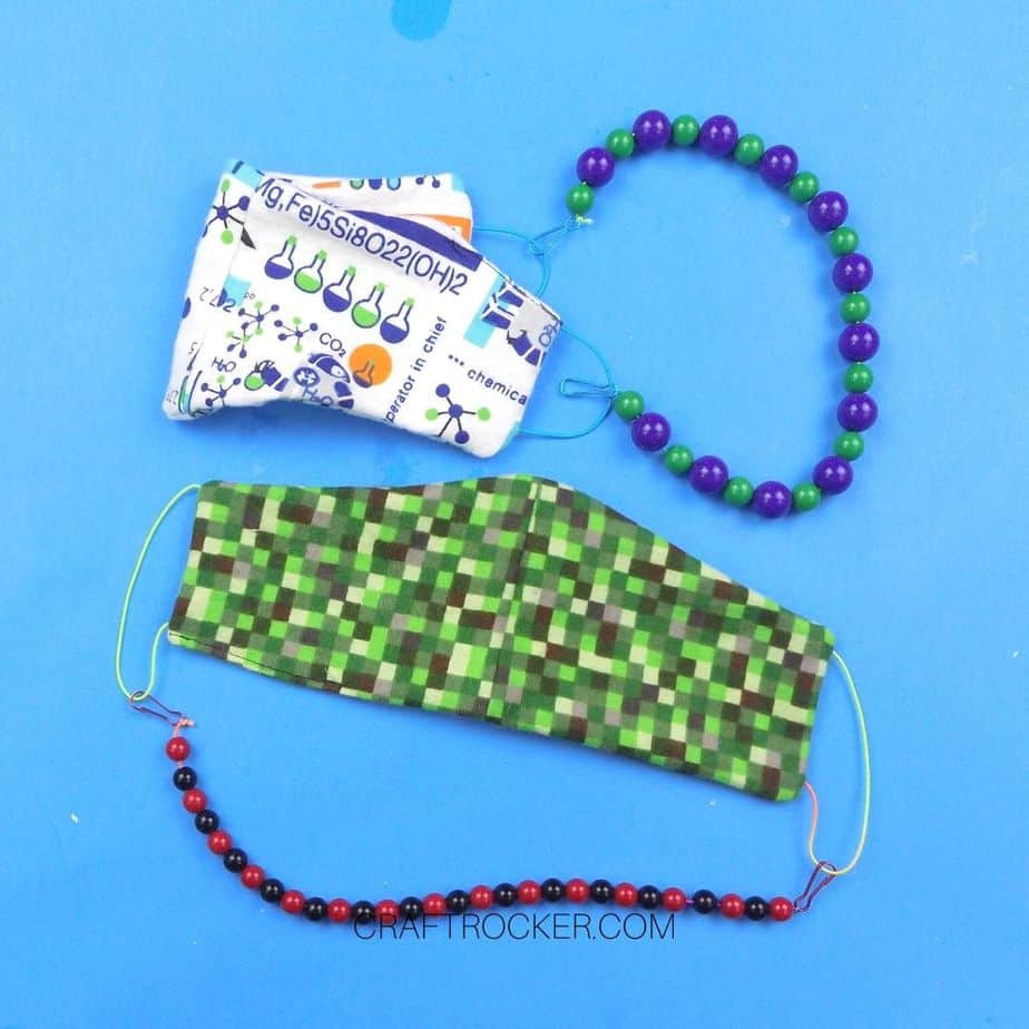 Beaded Lanyards Attached to Face Masks - Craft Rocker