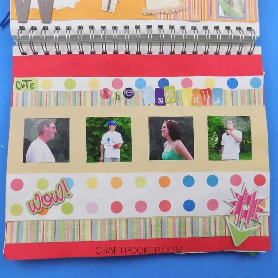 Circles and Stripes Page in Spiral Bound Scrapbook - Craft Rocker