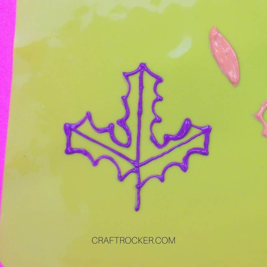 Close Up of Purple Puffy Fabric Paint Leaf - Craft Rocker