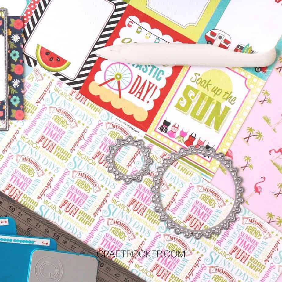 Close Up of Scrapbook Elements and Tools - Craft Rocker