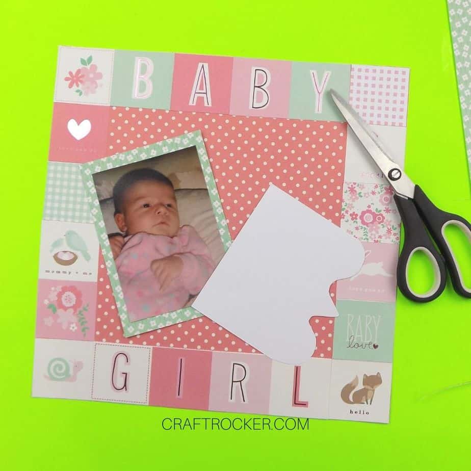 Decorative Cut Piece of Paper on Top of Scrapbook Page - Craft Rocker