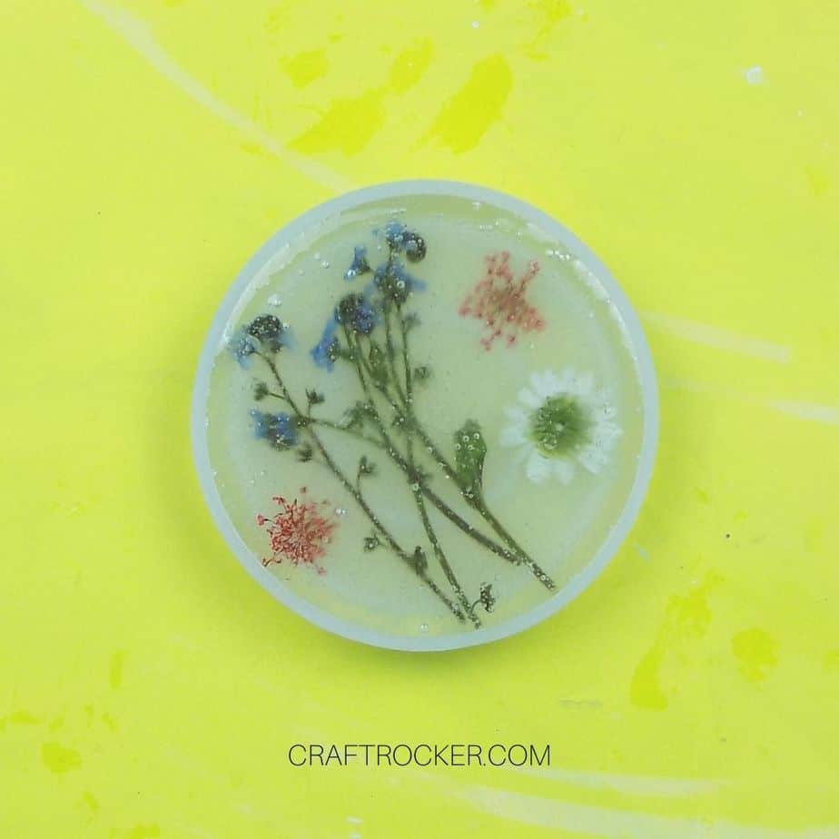 Flowers Covered in Resin inside Coaster Mold - Craft Rocker