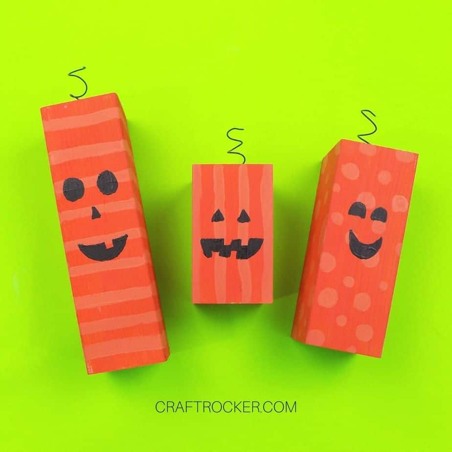 Orange Painted Wood Pumpkins - Craft Rocker