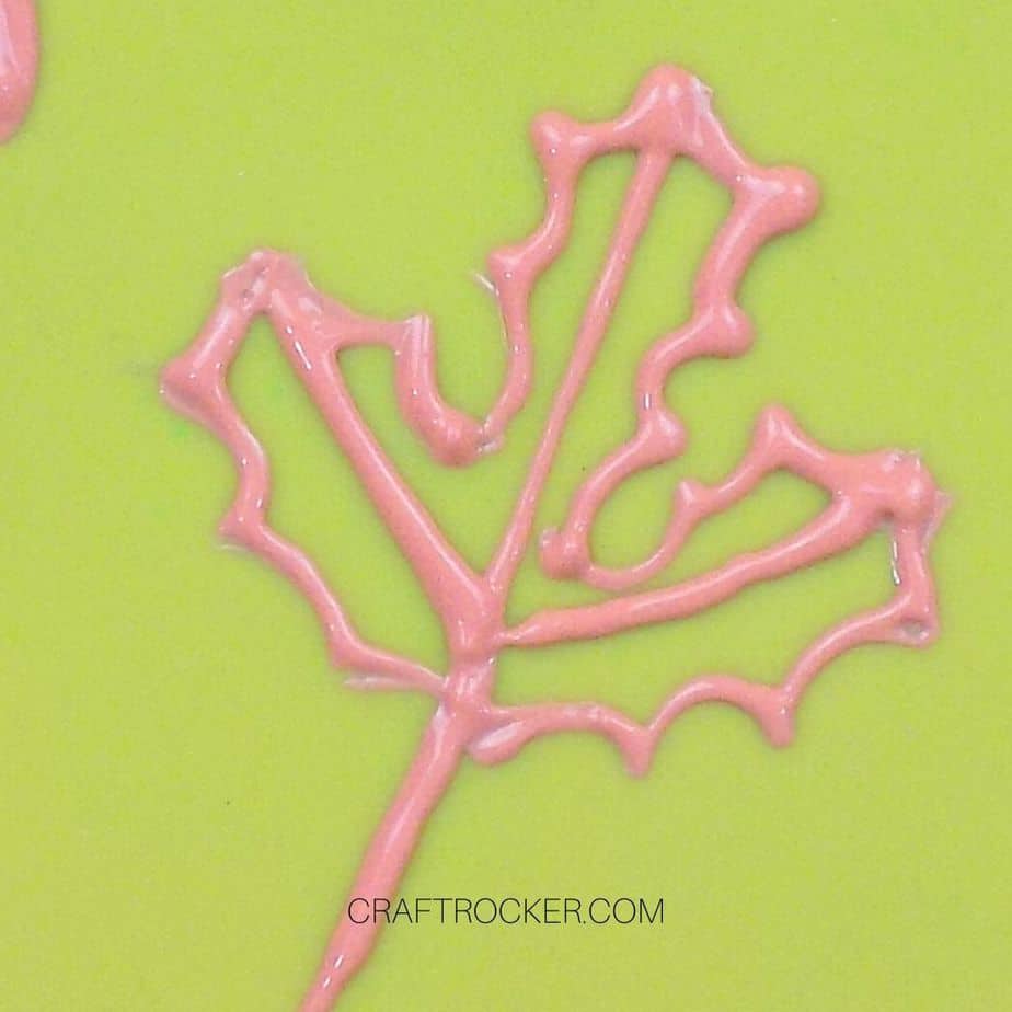 Orange Puffy Fabric Paint Leaf on Non-Stick Mat - Craft Rocker