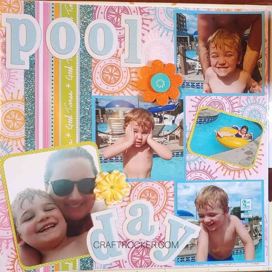 Pool Day Scrapbook Page - Craft Rocker