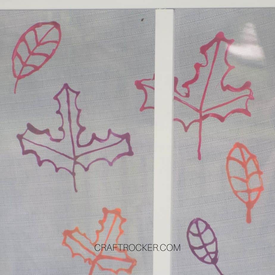 Puffy Fabric Paint Leaves on Window - Craft Rocker