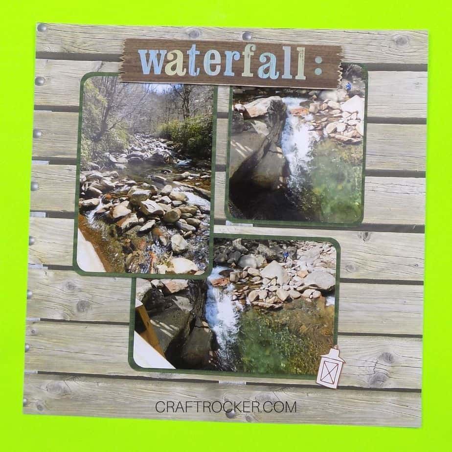 Waterfall Scrapbook Page - Craft Rocker