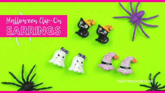 Adorable Halloween Character Earrings with text overlay - Halloween Clip-On Earrings - Craft Rocker