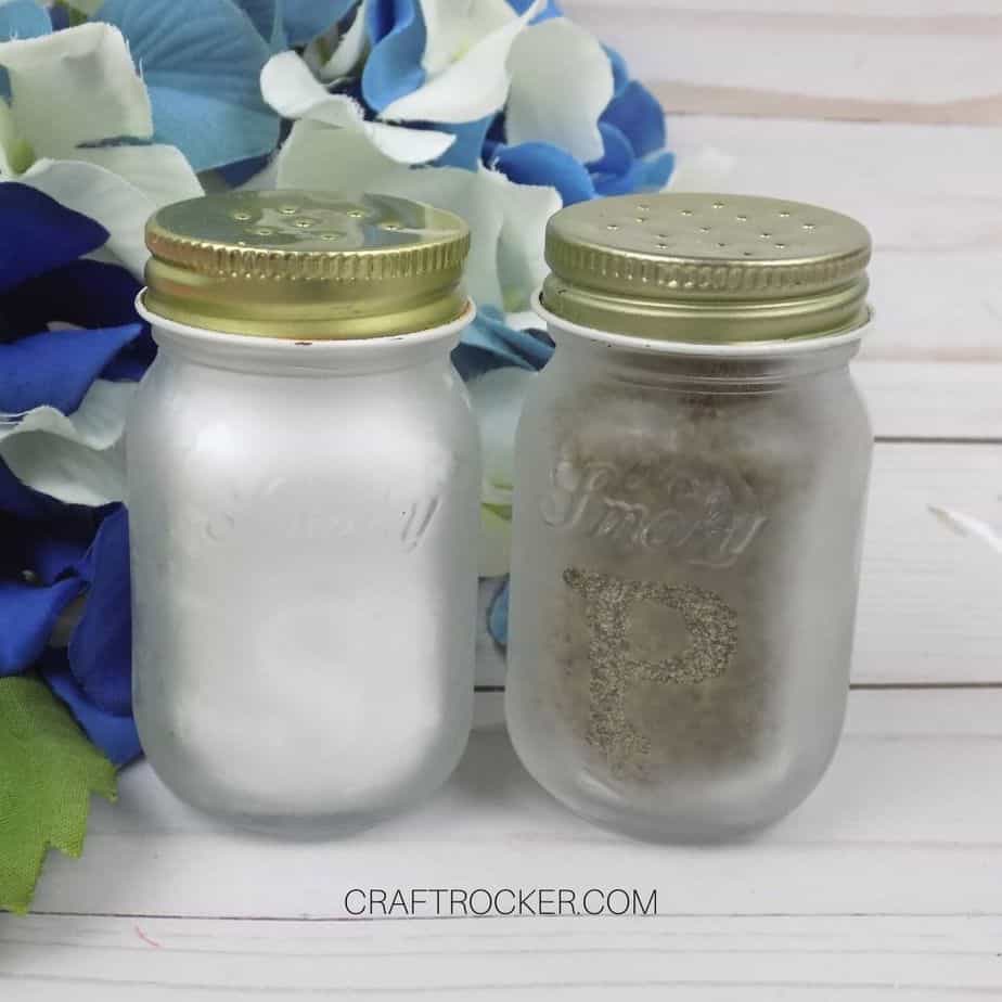 Close Up of Mini Mason Jar Salt and Pepper Shakers - Craft Rocker