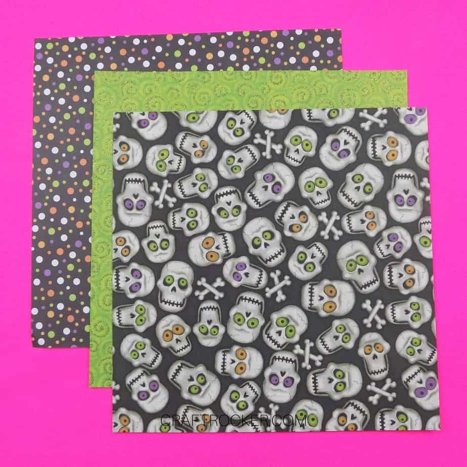 Colorful Skulls and Polka Dots 12x12 Scrapbook Paper - Craft Rocker