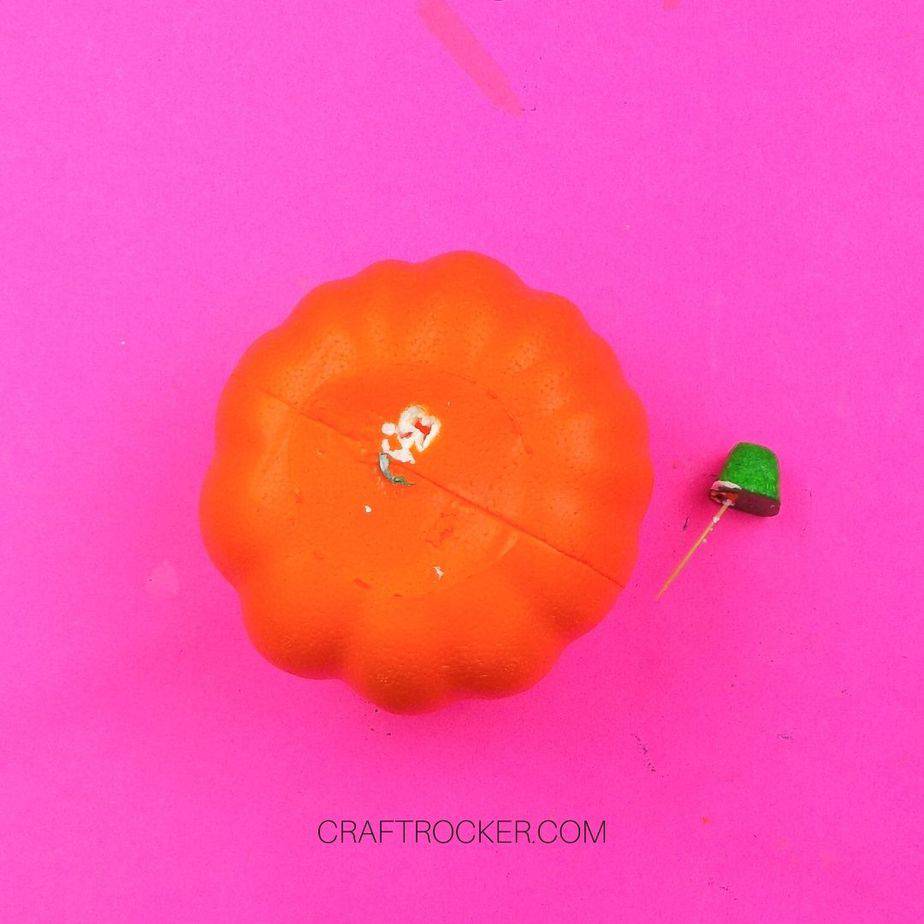 Dollar Tree Pumpkin with Stem Removed - Craft Rocker