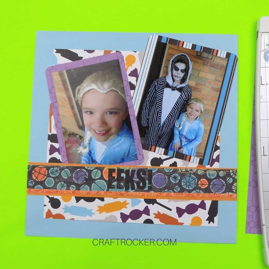 EEKS Title Boarder Attached to Halloween Scrapbook Page - Craft Rocker