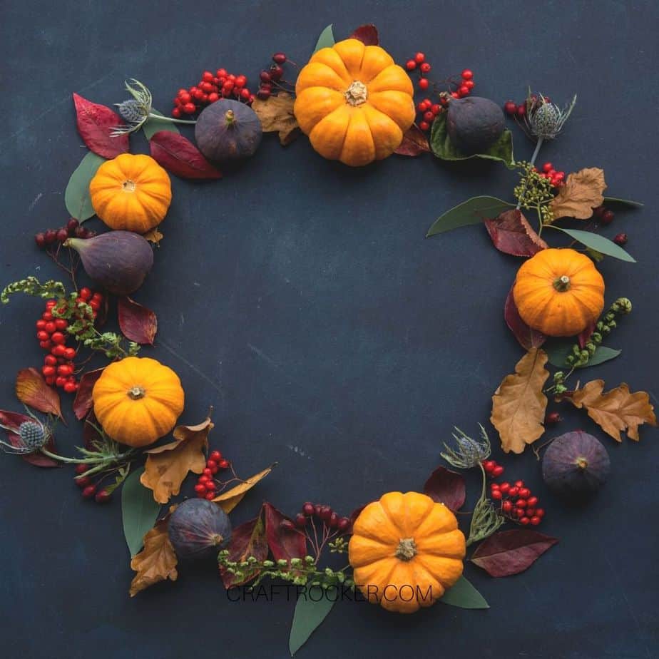 Fall Elements Arranged in a Wreath Shape - Craft Rocker