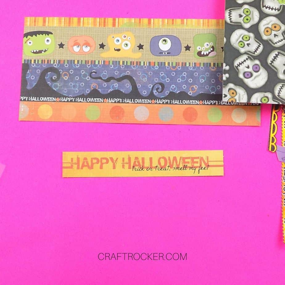 Happy Halloween Paper Title next to Halloween Borders Paper - Craft Rocker