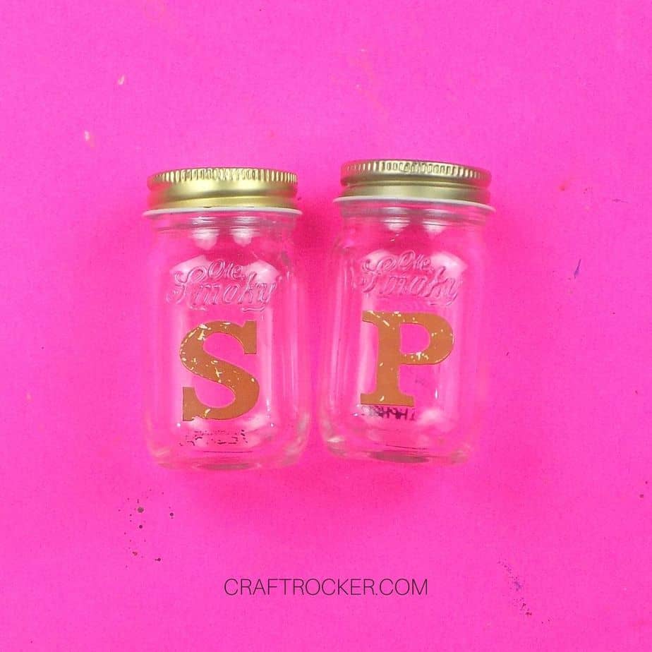 Mini Mason Jars with Letter Stickers on Them - Craft Rocker