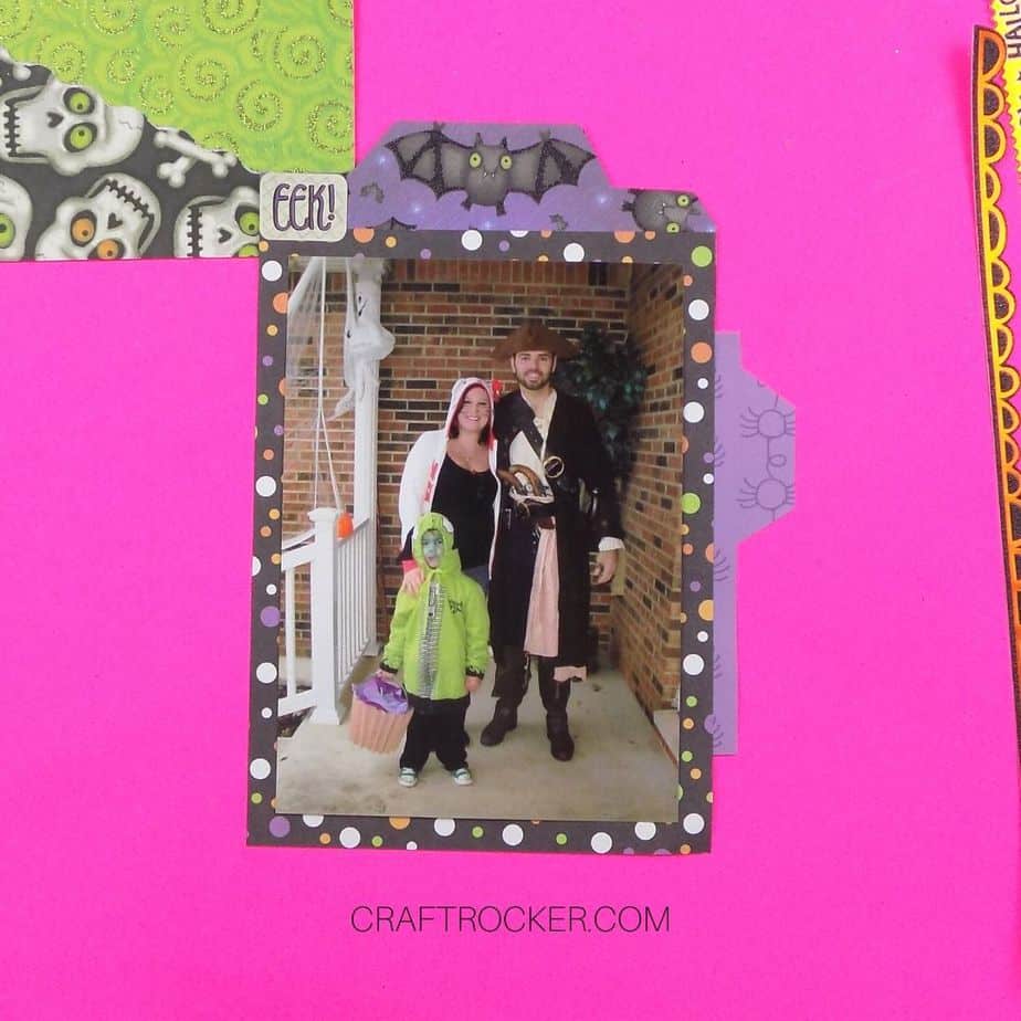 Purple Spider Paper Tab Glued to Picture - Craft Rocker