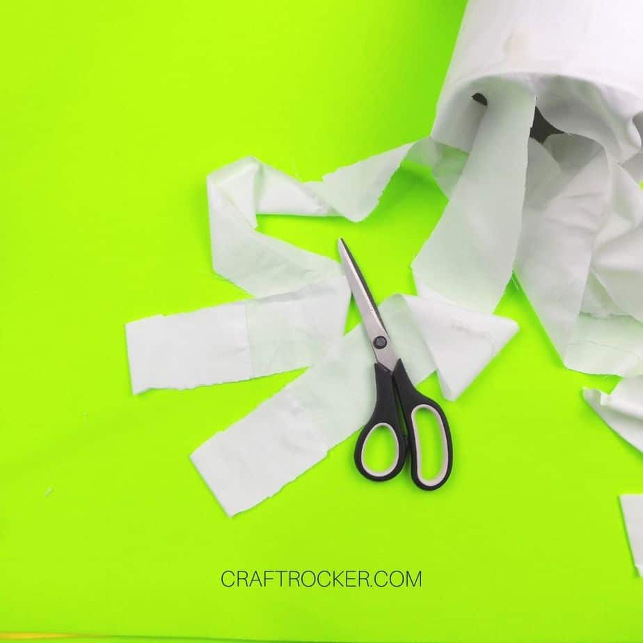 Scissors on Top of Cut Strips of Pillow Case - Craft Rocker