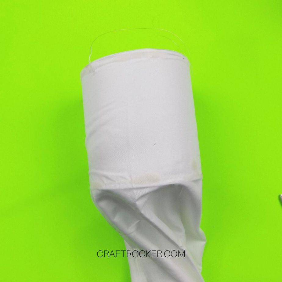 White Pillow Case Glued to Coffee Can - Craft Rocker