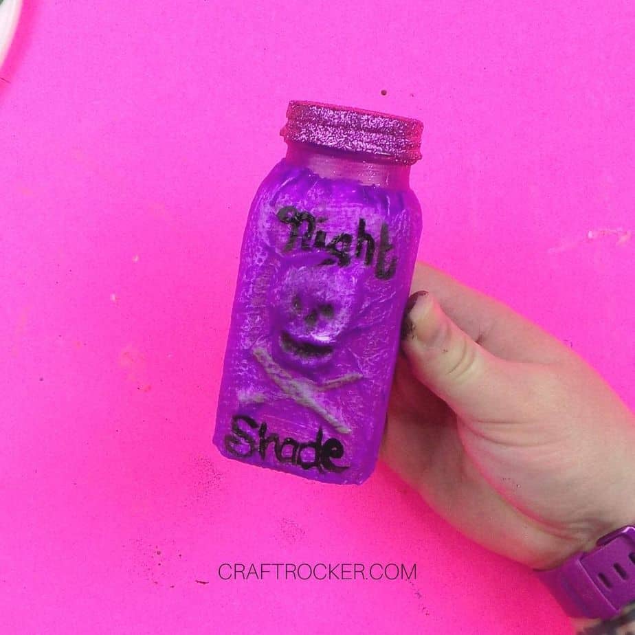 Words Night Shade Painted on Skull and Crossbones Bottle - Craft Rocker