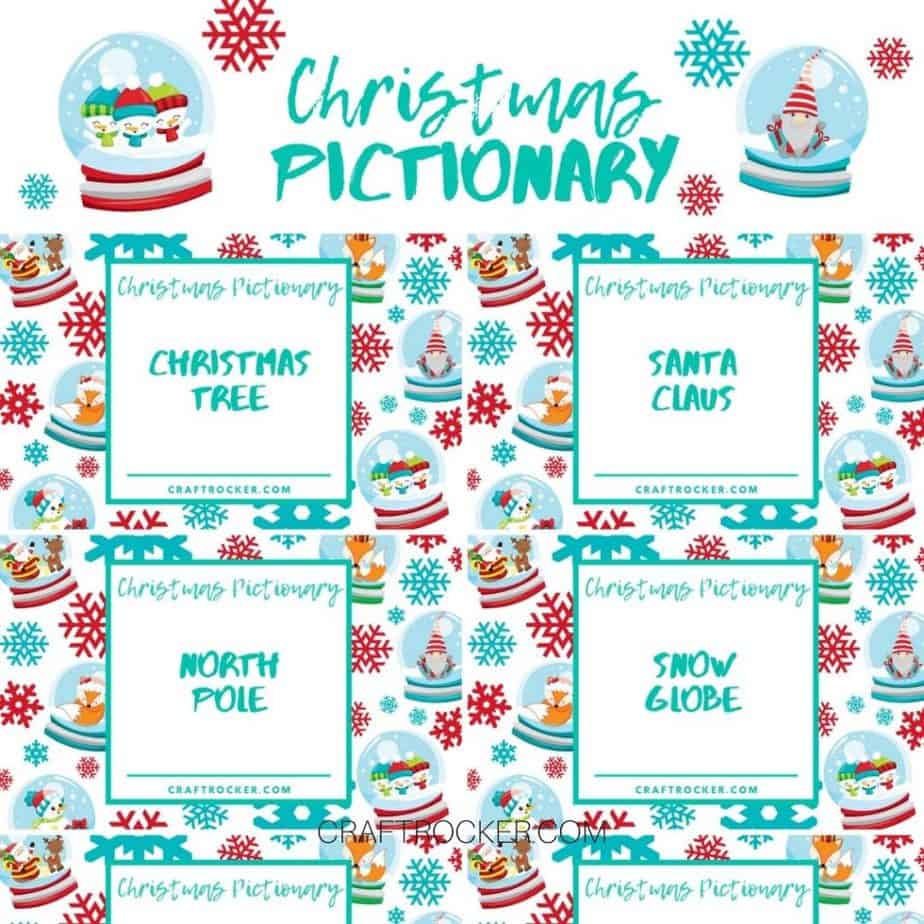 Close Up of Christmas Pictionary Printable - Craft Rocker