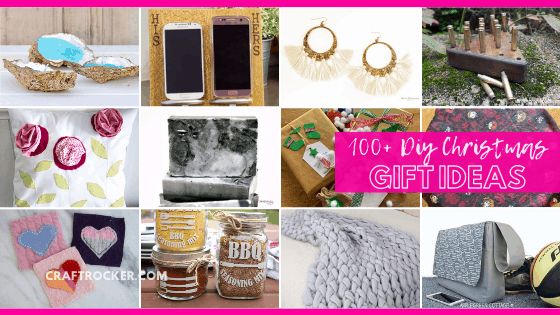 Collage of Handmade Christmas Gifts with text overlay - 100+ DIY Christmas Gift Ideas - Craft Rocker