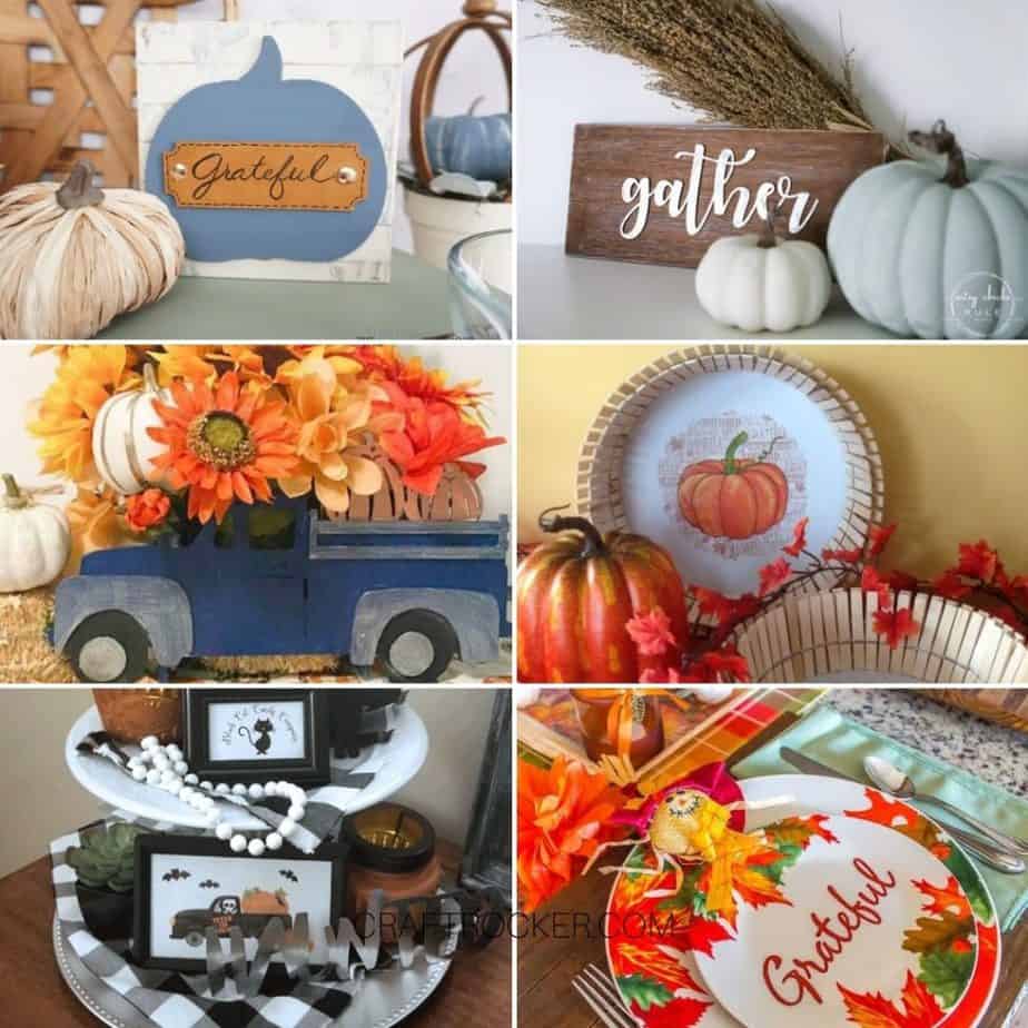 Collage of Photos of Fall and Table Decor - Craft Rocker