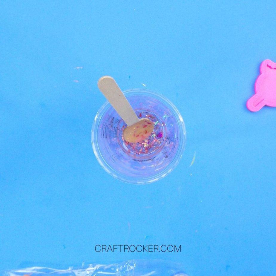 Glitter Mixed in Resin in Clear Measuring Cup - Craft Rocker