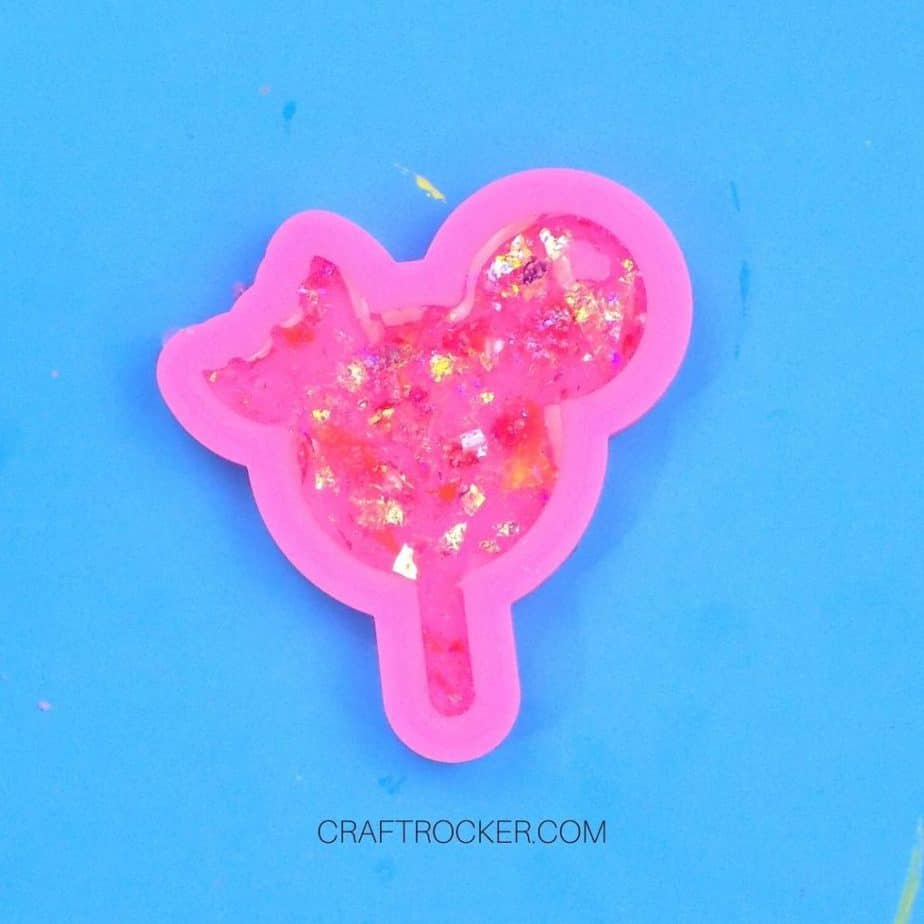 Glitter Resin in Mickey Popsicle Silicon Mold - Craft Rocker