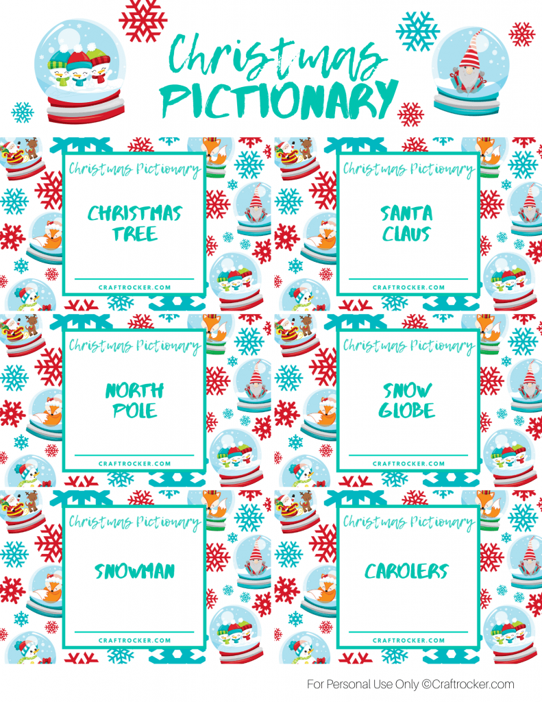 Christmas Pictionary Printable Free - Free Printable Templates