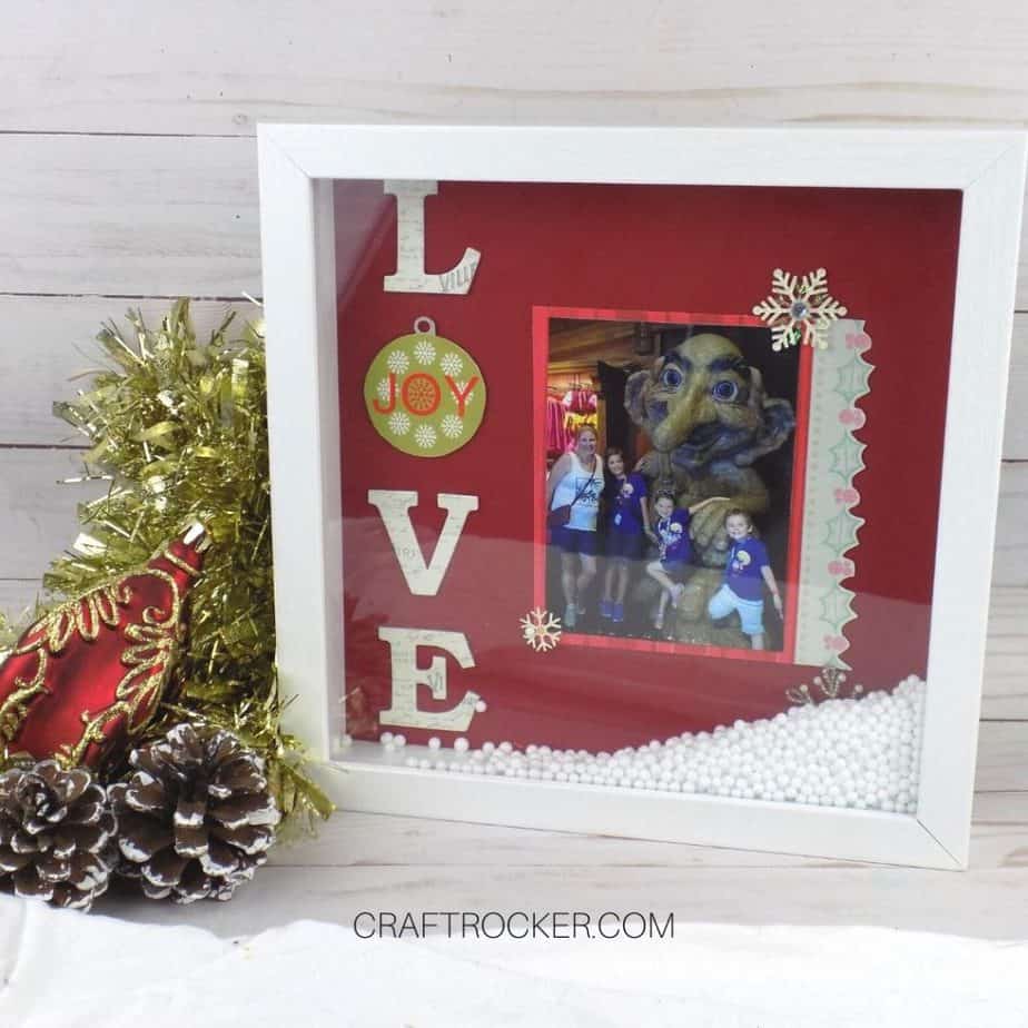 Snow Globe Shadow Box on Wood Background - Craft Rocker