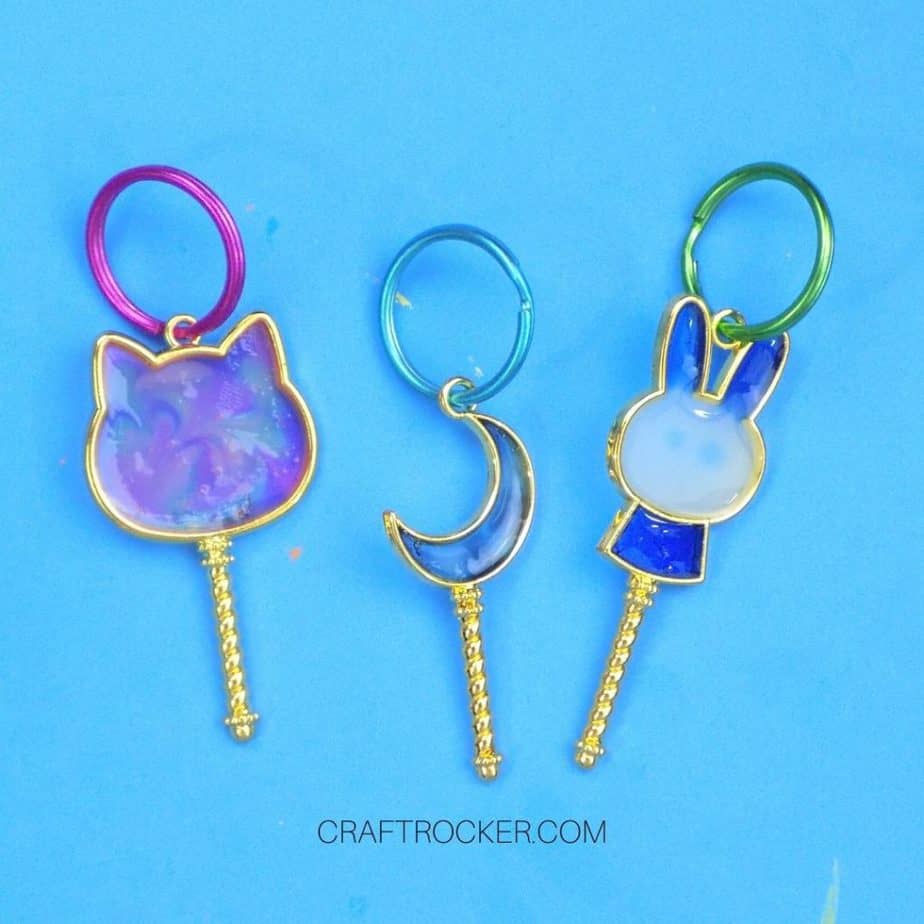 resin monogram keychains