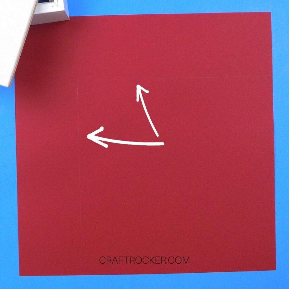 White Arrows Pointing to Pencil Marks on Red Cardstock - Craft Rocker