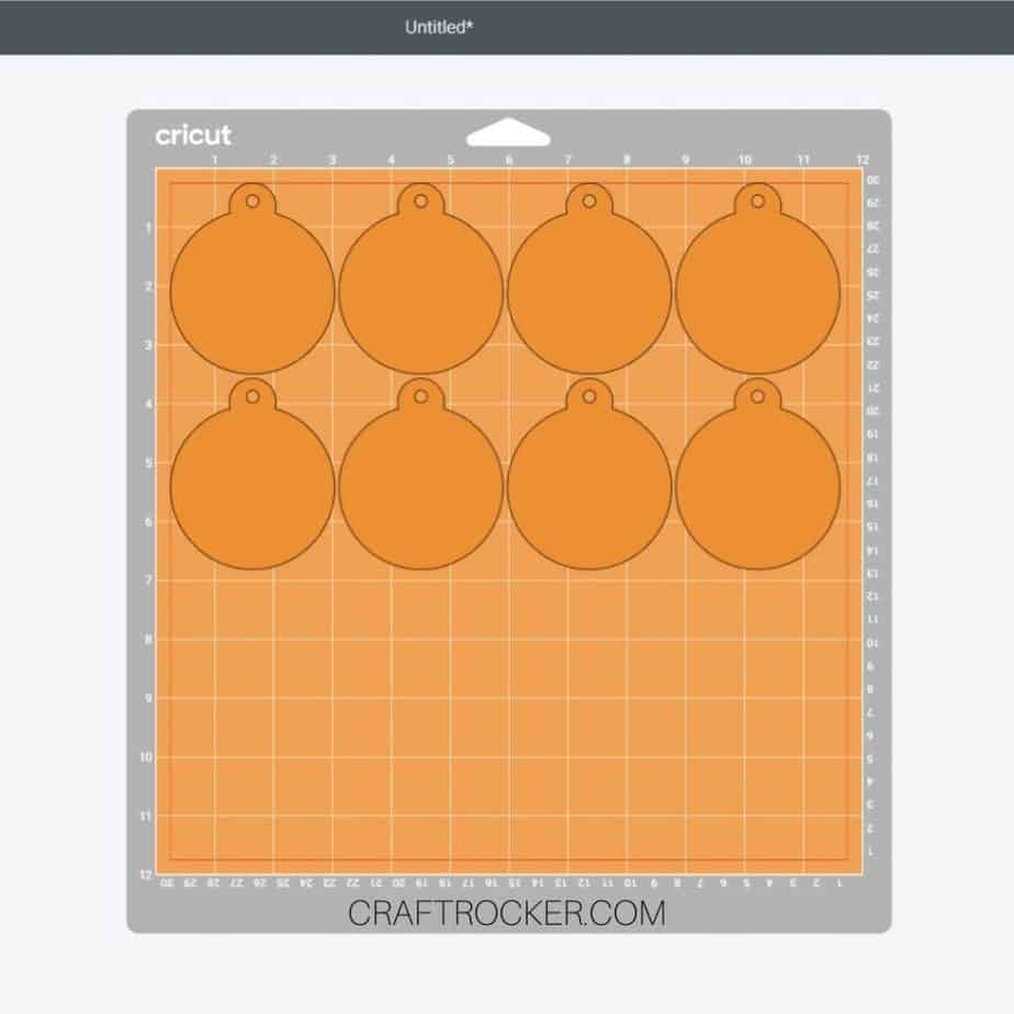 8 Orange Ornaments on Cutting Mat Mockup - Craft Rocker