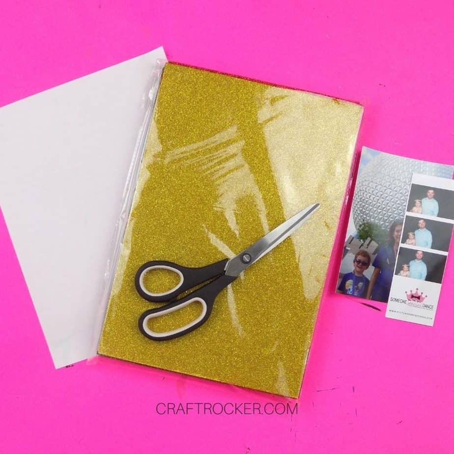 Blank Piece of Paper next to Craft Foam Sheets and Photos - Craft Rocker