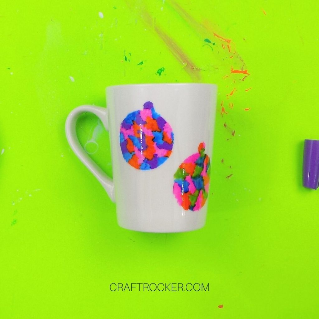 Clean Edged Colorful Ornaments on White Mug - Craft Rocker