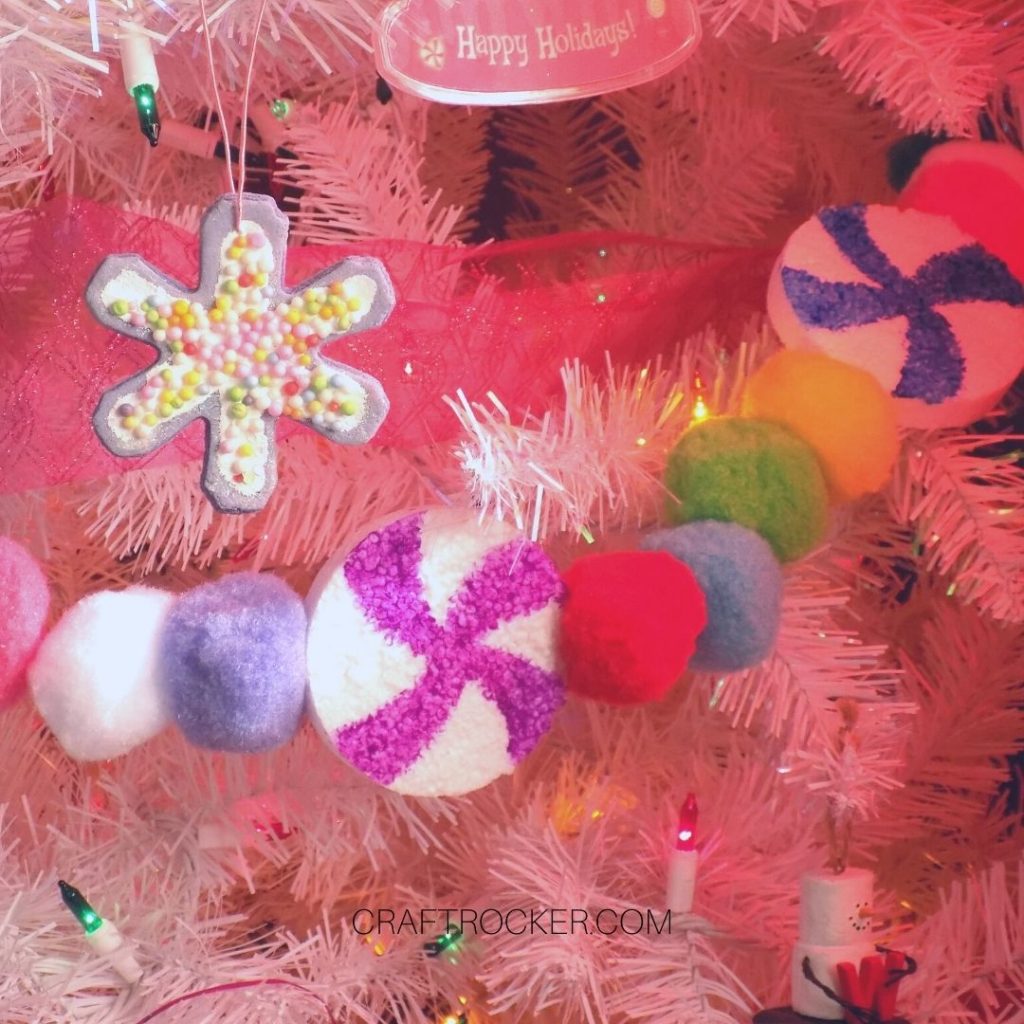 Close Up of Candy Garland on Tree - Craft Rocker