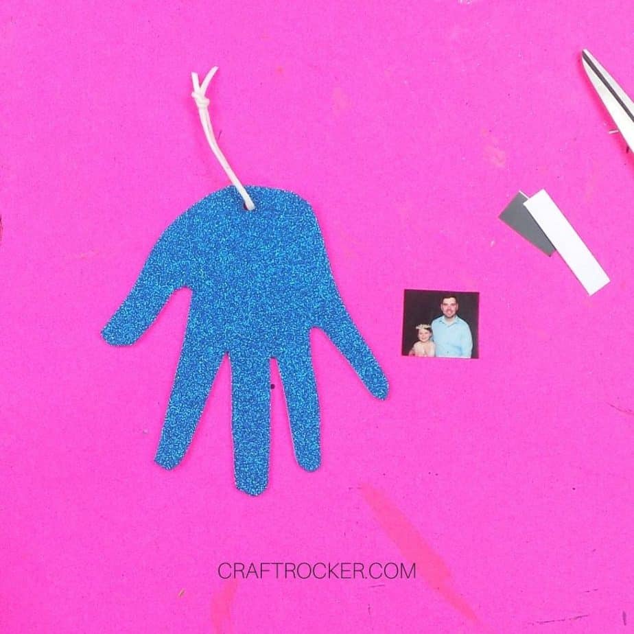 Glitter Foam Handprint next to Small Photo - Craft Rocker