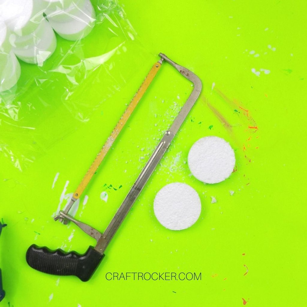 Hacksaw next to Cut Pieces of Foam - Craft Rocker