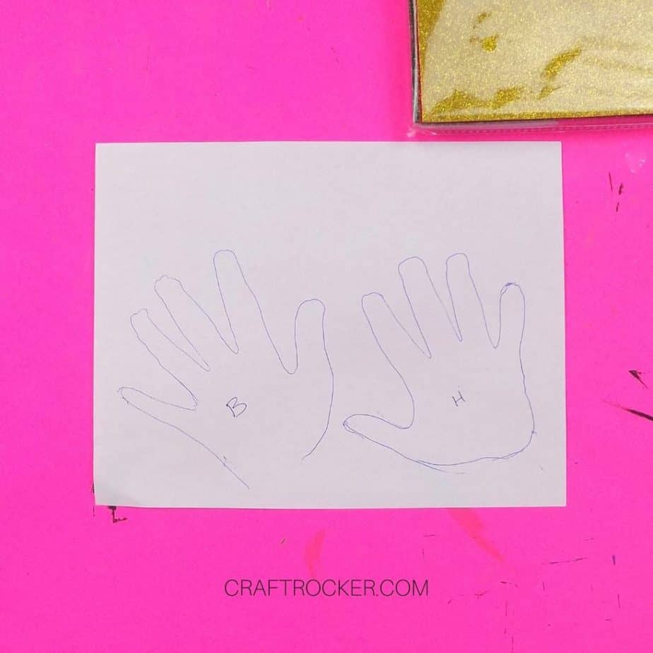 Handprints Traced on Piece of White Paper - Craft Rocker