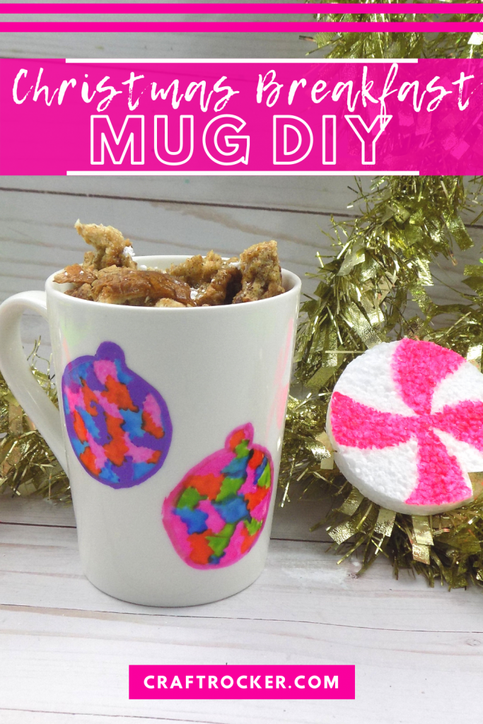 Ornament Sharpie Mug with text overlay - Christmas Breakfast Mug DIY - Craft Rocker