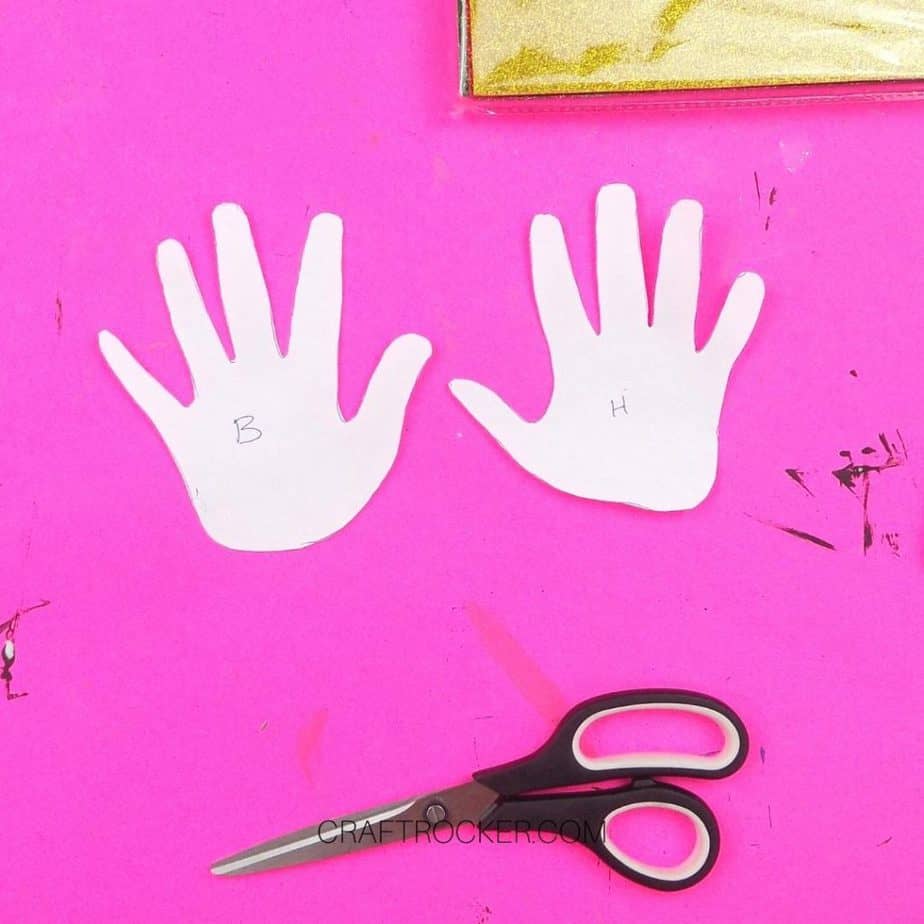 Paper Handprints next to Scissors - Craft Rocker