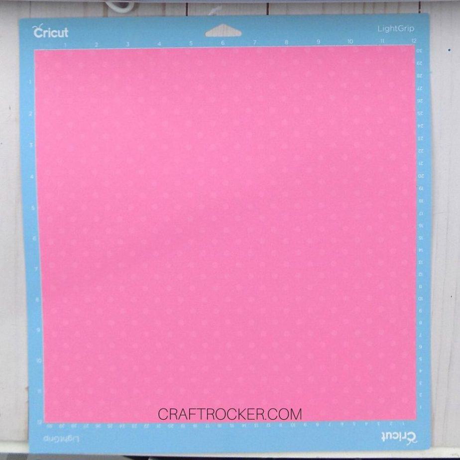 Pink Polka Dot Paper on Blue Cutting Mat - Craft Rocker