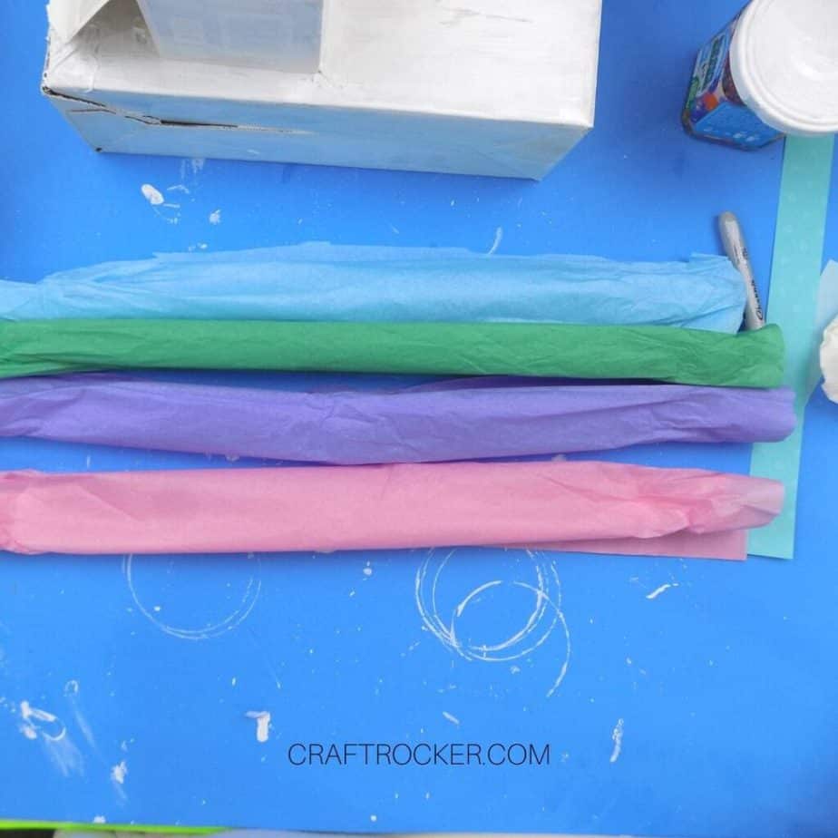 4 Rolled Pieces of Multi-Colored Tissue Paper - Craft Rocker