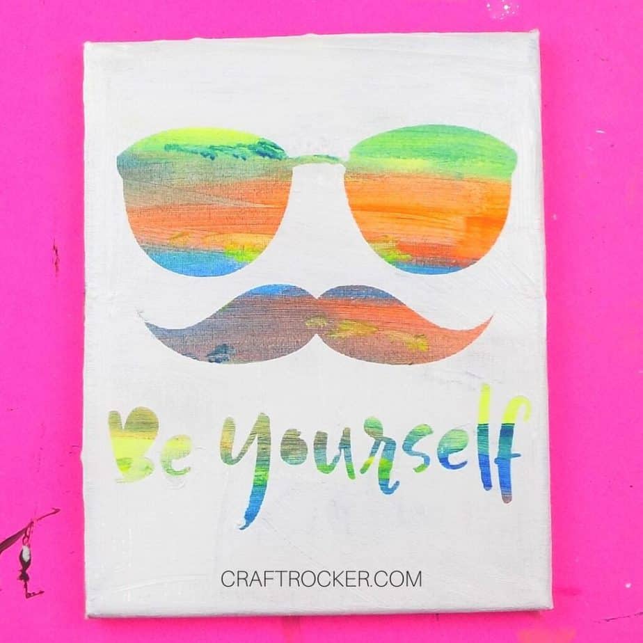 Close Up of Be Yourself Hot Mess Canvas - Craft Rocker