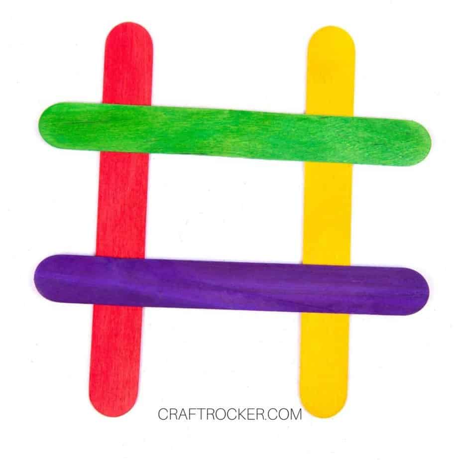Close Up of Colorful Popsicle Sticks Frame - Craft Rocker