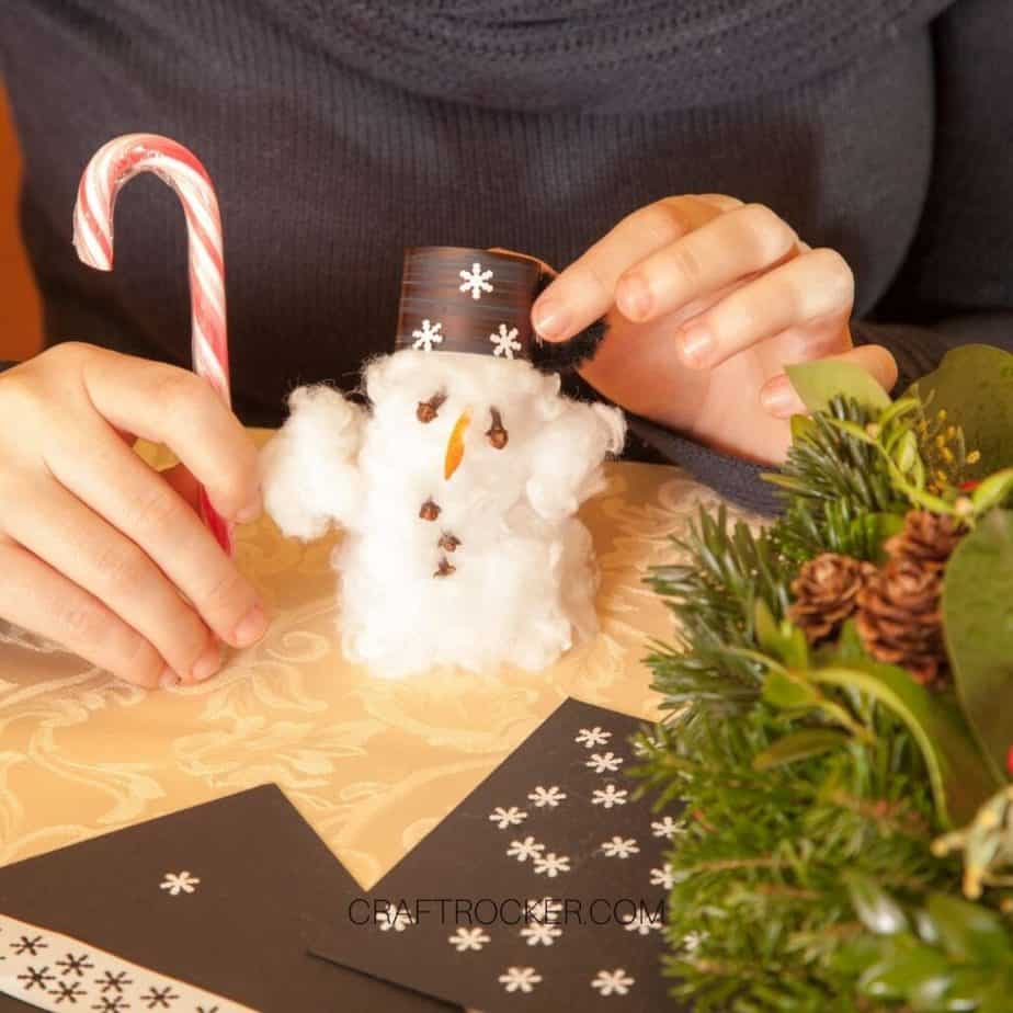 Close Up of Cotton Ball Snowman - Craft Rocker