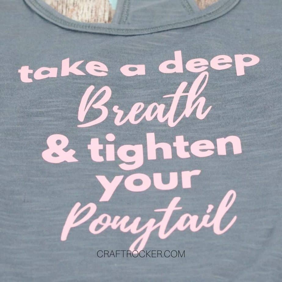 Close Up of Vinyl Saying on Tank Top- Craft Rocker