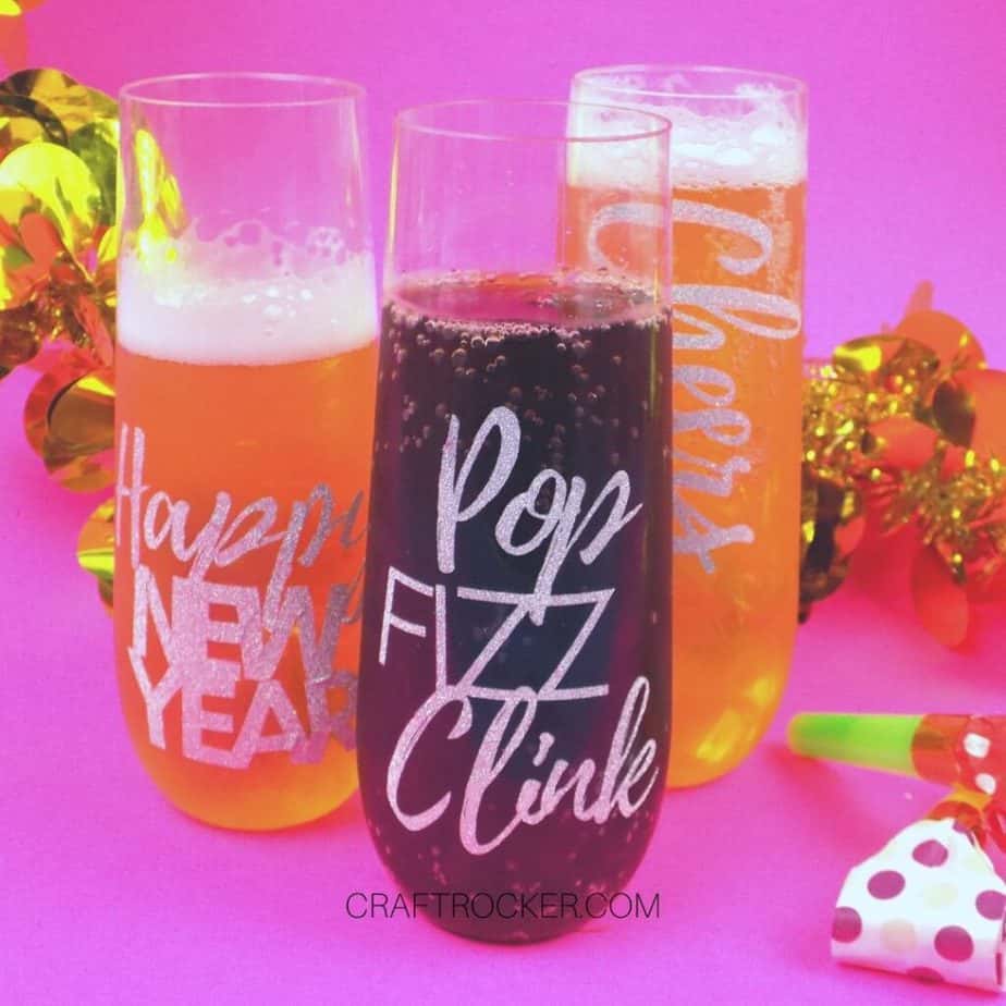 Filled DIY New Year's Champagne Flutes - Craft Rocker